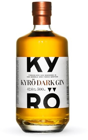 Kyrö Dark Gin 42,6% vol. | 100% finnischer Vollkornroggen | 0,5 Liter | Kyrö Distillery | Fassgelagert