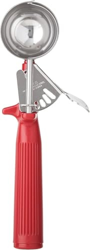 Winco Ice Cream Disher, Size 24, One-piece Hdl, Red