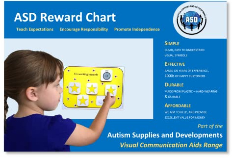 Reusable Reward Chart for Kids – Premium Durable Plastic - Autism Sticker Chart for Kids Behavior –Behavior Chart for Preschool –ABA Therapy –Visual Schedule for Kid (English)