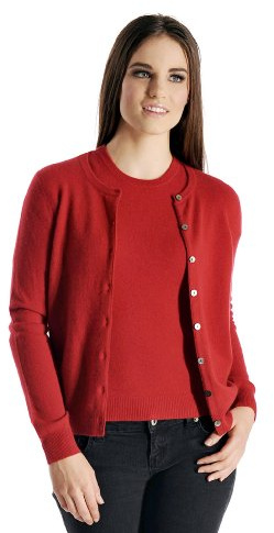 Cashmere Boutique 100% Pure Cashmere Cardigan Twin Sets for Women - Round Neck, Long Sleeve, Button Down, Soft & Warm Sweater