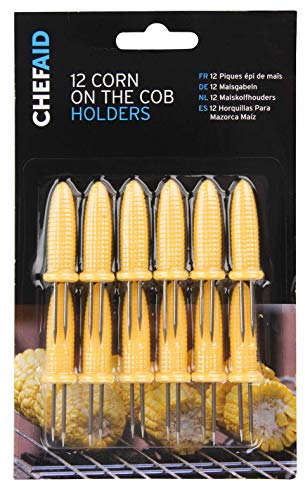 Chef Aid Forchette per pannocchia di Mais, Acciaio Inossidabile, Giallo, Regular