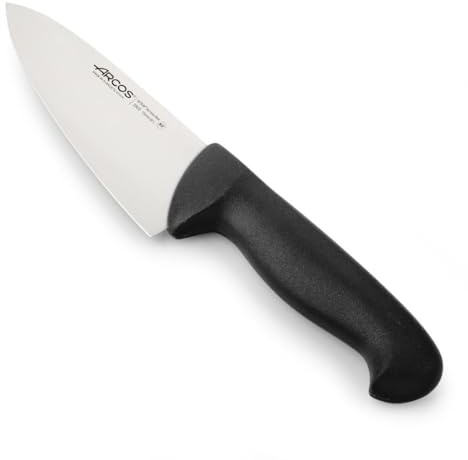 Arcos Cuchillo Chef Acero Inoxidable Nitrum y Hoja 150 mm. Cuchillo Cocina Profesional multipropósito. Mango ergonómico Polipropileno. Serie 2900. Color Negro.