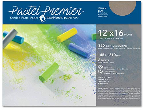 Speedball 513046 Pastel Premier Geschliffenes Pastellpapier, Baumwolle, Italienischer Ton, 12 x 16, 6 stück
