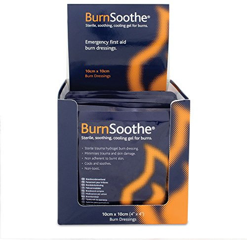Reliance Medical Burnsoothe Cooling Gel Immediate Dressing For Burns In First Aid Sterile Burns Soothing, Non-Adherent, Non-Toxic, Minimize Trauma And Skin Damage, 10 Cm x 10 Cm, (Pack Of 10)