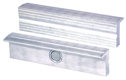 HEUER Mordaza de protección magnética tipo N para tornillo de banco de 120 mm, aluminio con ranuras, para tensar piezas de trabajo trabajadas gruesas a medianas
