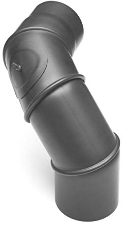 raik Rauchrohrbogen/Ofenrohrbogen Multibogen mit Tür 4-teilig 0-90° drehbar 130 mm Durchmesser 2 mm Stahlblech Gussgrau SH062-130-gg