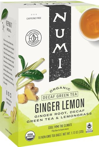Numi Teas Numi Organic Tea Decaf Ginger Lemon Green Tea, 16 Count
