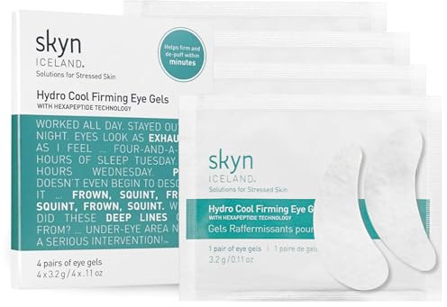 skyn ICELAND Hydro Cool Firming Under Eye Patches. Eye Gel Mask to Firm And Reduce Wrinkles, Fine Lines, Dark Circles, Puffy Eyes & Bags, 4 Pairs