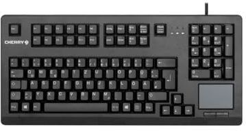 CHERRY G80-11900, Compact Mechanical Keyboard with Numpad, Touchpad & 2 Mouse Buttons, UK Layout (QWERTY), USB Connection, MX BLACK Switches, Black