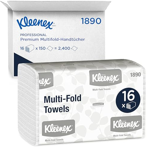 KLEENEX Handtücher 1890 Papierhandtücher Papiertücher (insges. 2.400) 16 x 150 Tüchers