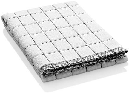 E-Cloth Classic Check Tea Microfibre Dish Towel, Streak-Free and Absorbent Dish Drying Kitchen Towels, Washable and Reusable, 100 Wash Promise, Black, 1 Pack