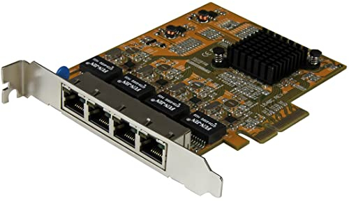 StarTech.Com ST1000SPEX43 - Tarjeta Adaptador de Red PCI Express PCI-E Ethernet Gigabit con 4 Puertos RJ45 de 1Gbps