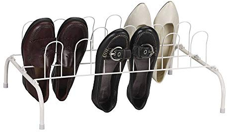 Household Essentials 9-Pair Wire Shoe Rack, White