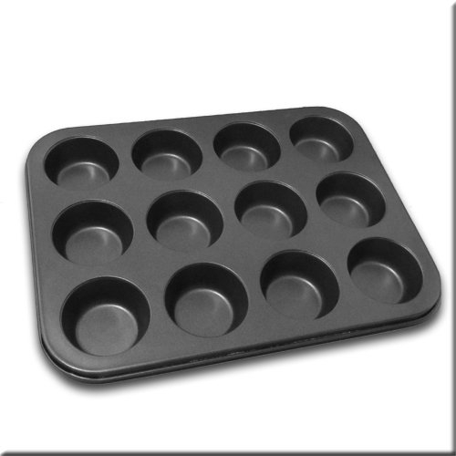 Aurora Store TEGLIA STAMPO ANTIADERENTE MUFFIN BUDINO 12 SAGOME PLUMCAKE 0,4MM 35x27x3 cm