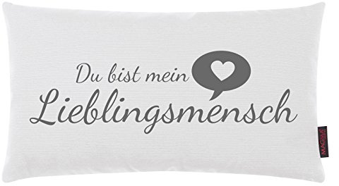 MAGMA Kissen Lieblingsmensch weiß 25x45 cm Made in Germany/Ökotex 100