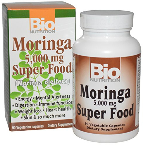 Bio Nutrition Moringa Oleifera Superfood Supplement 5000mg 90 Vegetarian Capsules | Nutrient Dense | High in Antioxidants | Includes Quercetin | Promotes Strong Digestive Health | Immune Boost