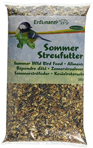 Erdtmanns Sommer-Vogelfutter 2500g – Wildvogelfutter mit getrockneten Früchten, Sonnenblumenkernen, Hirse & Rosinen – Sommerstreufutter für Singvögel – Nahrung für Frühling & Brutzeit
