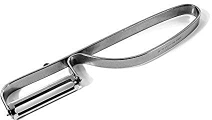 Fackelmann Pendelschäler, Sparschäler aus Edelstahl, Spargelschäler für Obst und Gemüse (Farbe: Silber), Menge: 1 Stück
