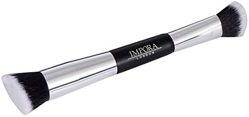 Foundation Makeup Brush - Buffing, Blending, Highlight, Contouring. Use with Cream, Powder, Liquid Foundation. Double Ended Contour Make up Brush