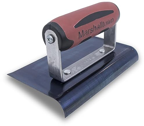 Marshalltown 14166 Frattazzo per Bordi estremità Curva, R 10mm, L 13mm, con Manico DuraSoft, in Acciaio Blu, Dimensioni: 152x102 mm