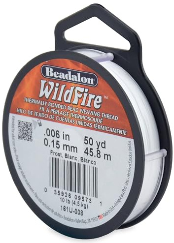 Beadalon Wildfire, 0.006 in, 0.15 mm, Break Strength 10 lb / 4.5 kg, Frost, 50 yd / 45 m