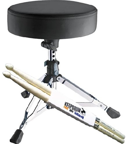 K&M 14010 Drummersitz Drumhocker Piccolino, extraTief + Keepdrum 1 Paar Drumsticks !!