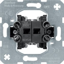 Berker Wippschalter-Einsatz, Schwarz, Mechanischer, 1-polig, 10 A, 250 V, CE, TÜV