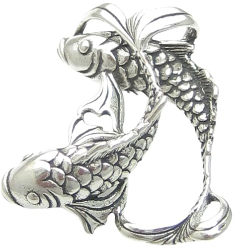 Fish sterling silver pendant .925 x 1 Fishes Pisces zodiac pendants