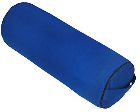 Yoga- und Pilates-Bolster „Made in Germany“, 65 x Ø 23cm groß, blau, mit Dinkel-Füllung aus unserer Bodhi Manufaktur