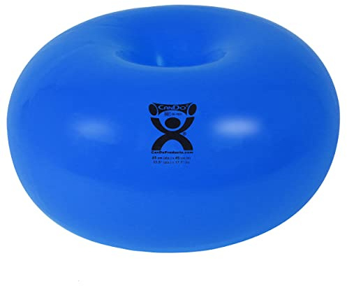 CANDO - 30-1955 CanDo Donut Exercise, Workout, Core Training, Swiss Stability Ball for Yoga, Pilates and Balance Training in Gym, Office or Classroom. Blue, 85 cm W x 45 cm