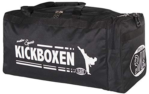 BAY XL Sporttasche Mein Sport Kickboxen Kick-Boxen, Thaiboxen Muay Thai, Tasche, Trainingstasche, Kickboxtasche Bag, schwarz, 70 x 32 x 30 cm Motiv