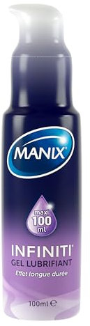 Manix Infiniti : Gel Lubrifiant (100ml) Longue durée à Base de Silicone / 3X Plus Efficace / Compatibles avec les Préservatifs