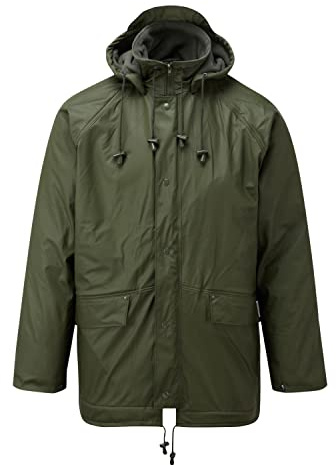 Fort - Flex Lined Jacket - Green - 3XL - Mens Waterproof Jackets - Comfortable & Stylish - Features Welded Seams - Detachable Hood - Fleece Lining