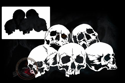 Herterich Products| Stencil per aerografo | Stencil a forma di teschio | Pellicola Mylar di alta qualità | Resistente ai solventi | Template per tatuaggi e graffiti