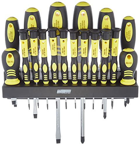 Mannesmann - M11410-18 piezas Juego de destornilladores con soporte de pared