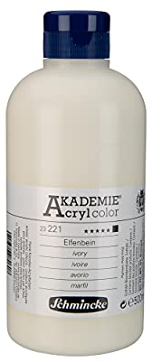 Schmincke - AKADEMIE Acryl color, Elfenbein 500 ml, 23221028, feine Künstler-Acrylfarbe, brillant, hoch lichtecht und kadmiumfrei, für Acrylmalerei, Mixed Media