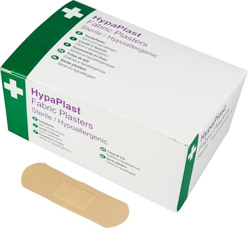 Safety First Aid Group HypaPlast Fabric Plasters, 7.2 x 2.5 cm (Pack of 100) Sterile Hypoallergenic