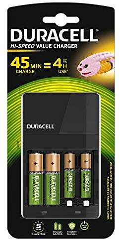 Duracell Value Charger AA Charger CEF14 EV with 2 x AA & 2 x AAA Rechargeable Batteries