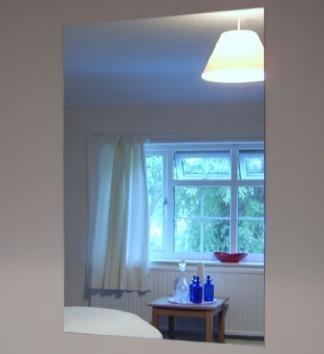 Borrad spegel 45 cm x 60 cm 5 mm tjock akrylspegel och kromkupol huvudfästen och skruvar paket