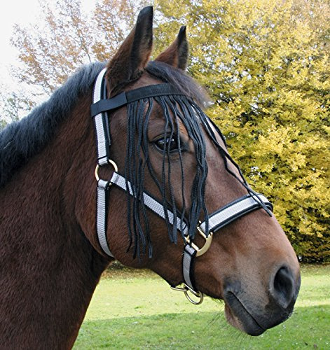 Kerbl Pony Ruban de frange avec fermeture Velcro Noir