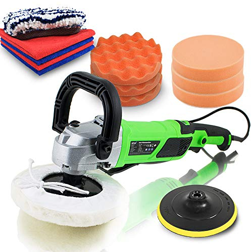 BITUXX® Sparset Poliermaschine 1200 Watt Schleifmaschine Autopolierer Poliergerät Autopflege KFZ Pflege Autolackaufbereitung ( Set 9 )