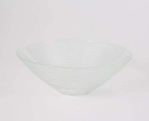 INNA-Glas Cuenco - Bol de Cristal Linus, Redondo, Transparente, 7cm, Ø 20cm - Frutero Decorativo - Fuente de Vidrio