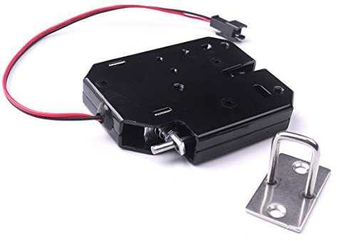 ATOPLEE Verrou électronique d'armoire, 1 verrou à ressort en acier au carbone CC 12 V 2 A pour armoire tiroir casier (73 x 58 x 13 mm)
