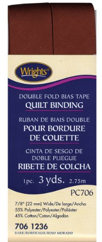 Wrights Double Fold Quilt Binding .875X3yd-Bark3