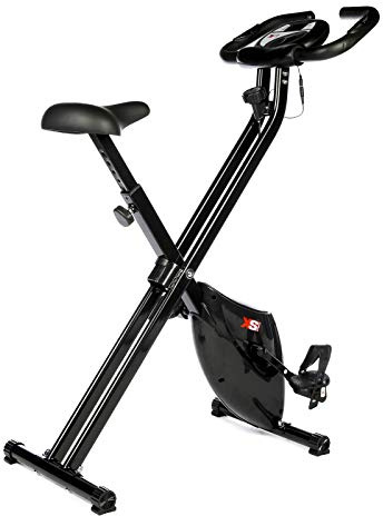 XS Sports B210 Folding Magnetic Exercise Bike - Indoor Fitness Equipment - Stationary Upright Gym Cycle and Foldable Trainer for Home Workout and Cardio