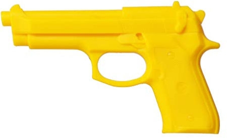 MAR | Martial Arts Rubber Gun for Training Use, Krav Maga Fake Self Defence Pistol, Realistic Handgun for Disarming, Prop Martial Arts Firearm (Yellow)