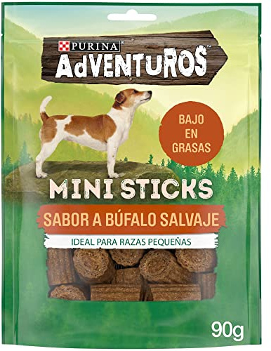 Purina Adventuros Mini Sticks Snacks, premios, chuches para perros, 6 bolsas de 90g