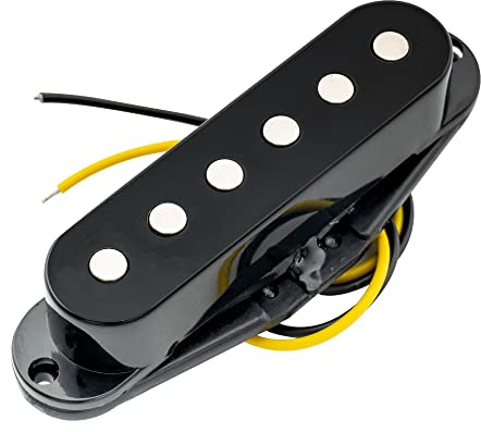Musiclily 52mm Chitarra Pickup Single Coil Ponte per Chitarra Strat o Squier Style,Nero