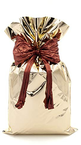 Italpak Sacchetti Regalo, Buste Regalo Metallizzate Tinta Unita - 50 pz, 10x15cm, Oro