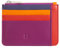 DUDU Bustina porta carte di credito in vera pelle colorata portafogli con zip Fucsia